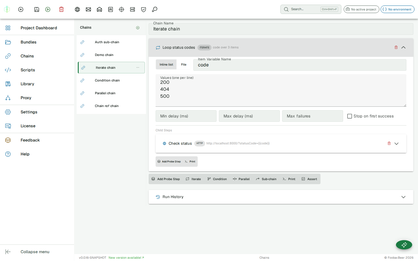 ITERATE step — static list source with values entered one per line