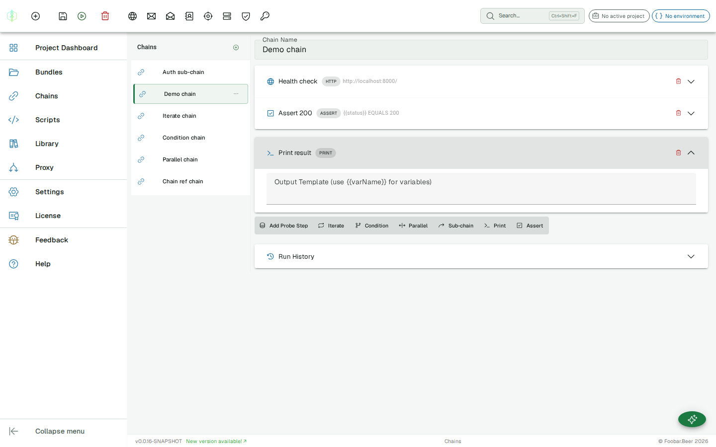 PRINT step — output template field with variable references