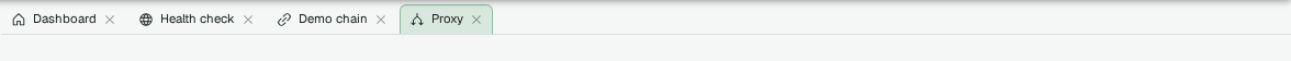 The editor tab strip — a probe, a chain, and the Proxy view open as tabs